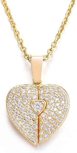 Personalized Engraved Heart Necklace, Openable Heart Necklace