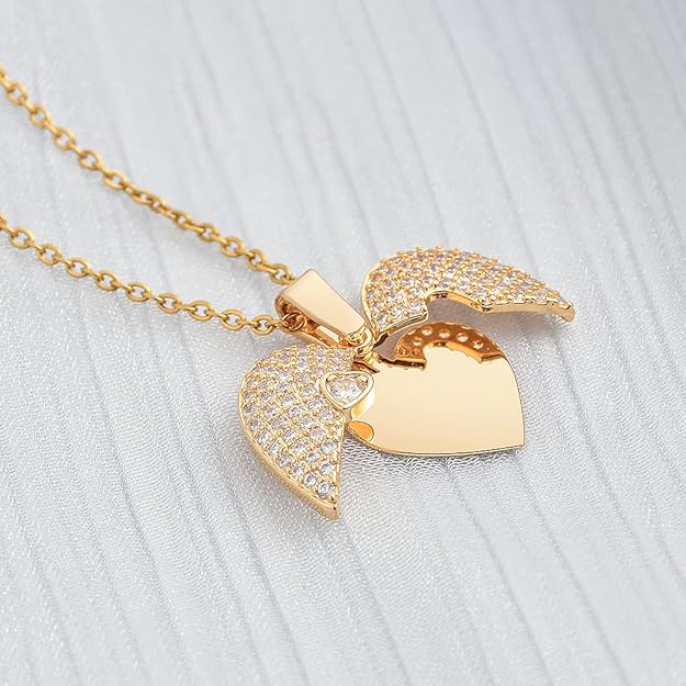 Personalized Engraved Heart Necklace, Openable Heart Necklace