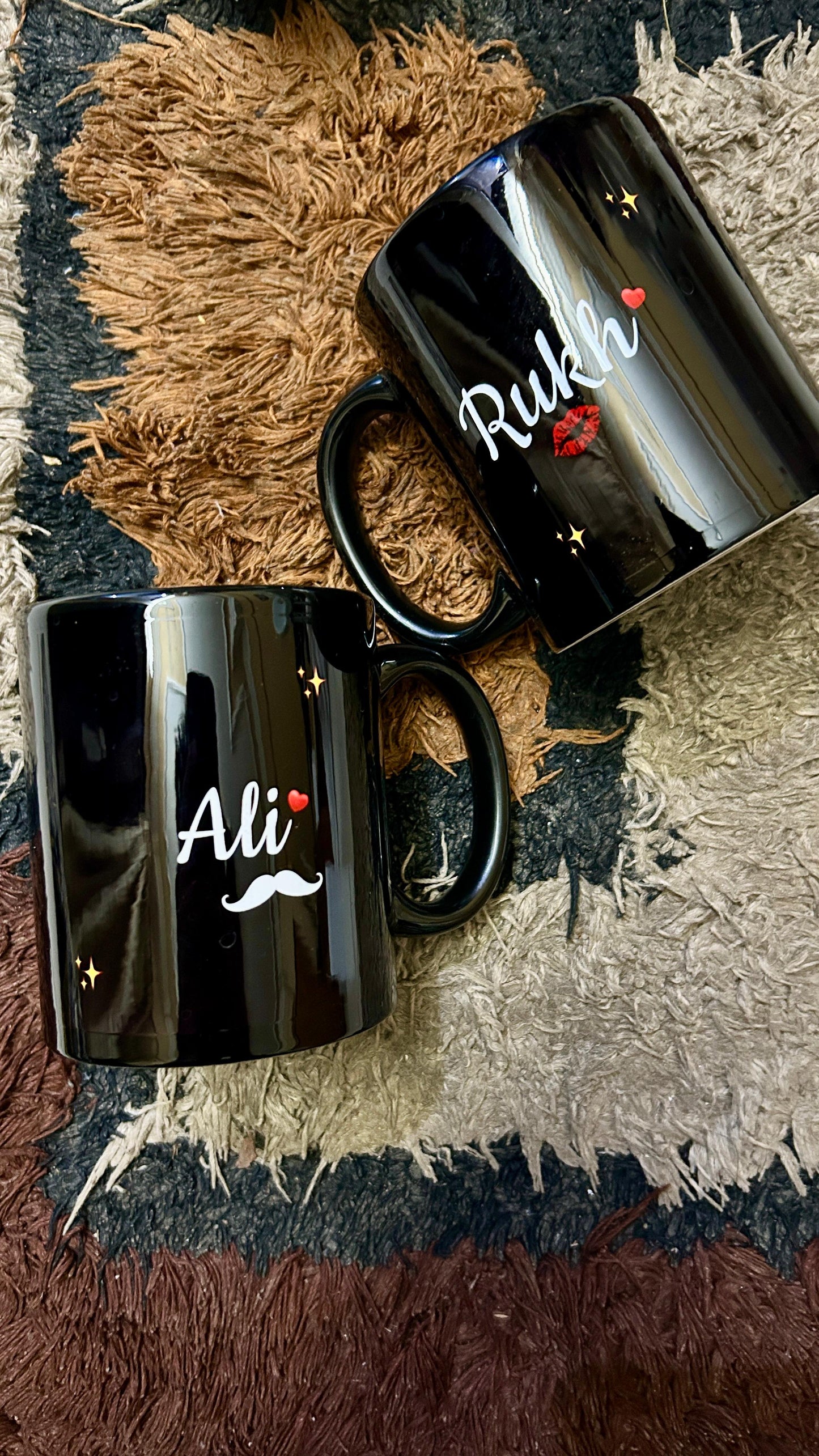 CUSTOMISE COUPLE BLACK MUGS