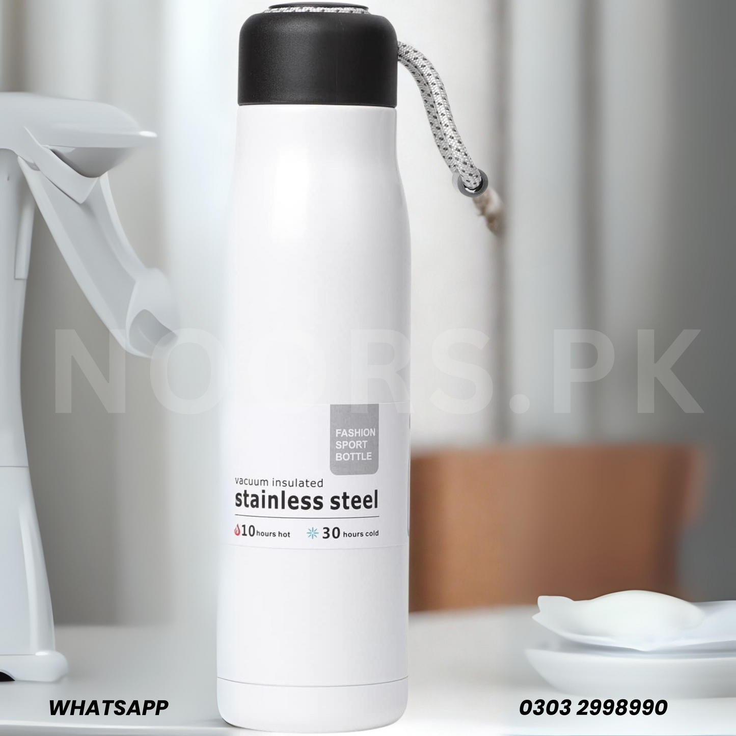 Personlized Water Bottle with Portable Lid Metal Thermos Vacuum Insulated Stainless Steel
