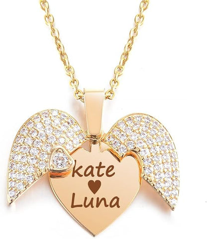 Personalized Engraved Heart Necklace, Openable Heart Necklace