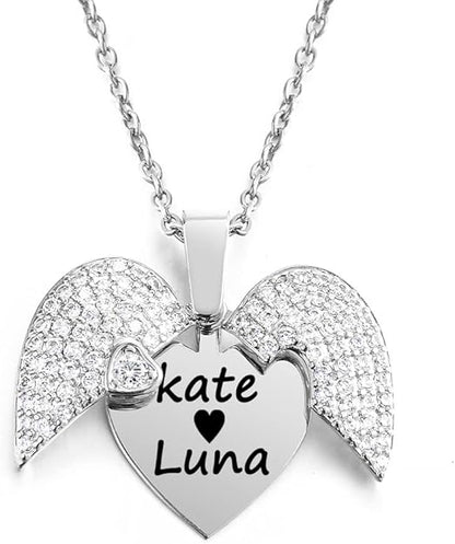 Personalized Engraved Heart Necklace, Openable Heart Necklace