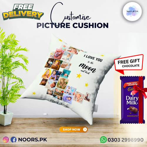 🛍️ Customized Cushion with Chocolates – Free Delivery!
