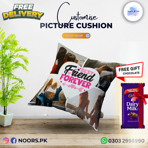🛍️ Customized Cushion with Chocolates – Free Delivery!