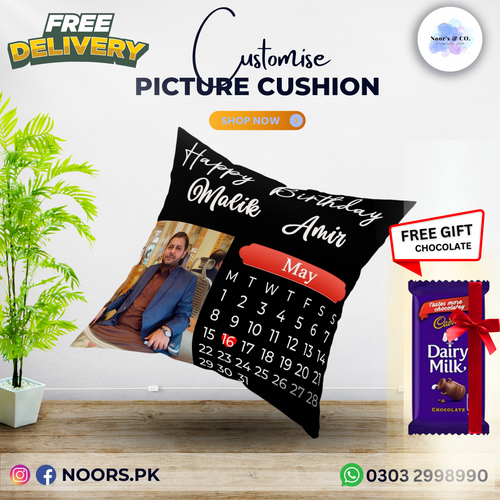 🛍️ Customized Cushion with Chocolates – Free Delivery!