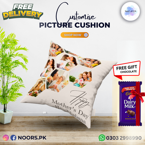 🛍️ Customized Cushion with Chocolates – Free Delivery!